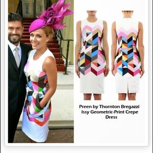 Preen by Thornton Bregazzi Izzy Geometric Print Crepe Dress